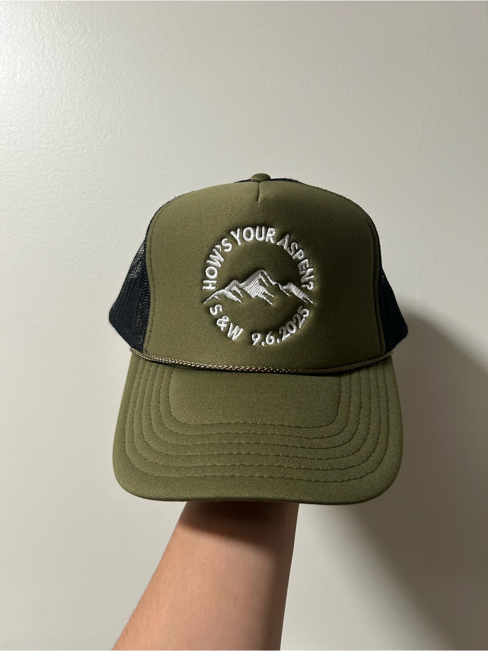 Vintage Style Gorpcore Custom OTTO Trucker Hat Olive Green/Black